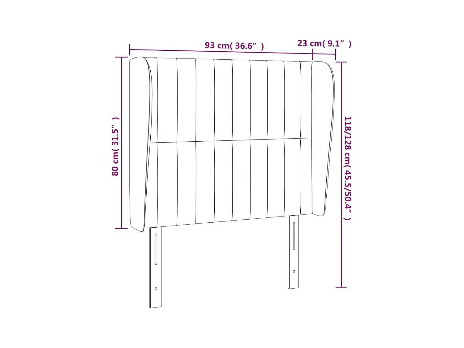 Hoofdbord met vleugels Donkergroen 93x23x118/128 cm Fluweel