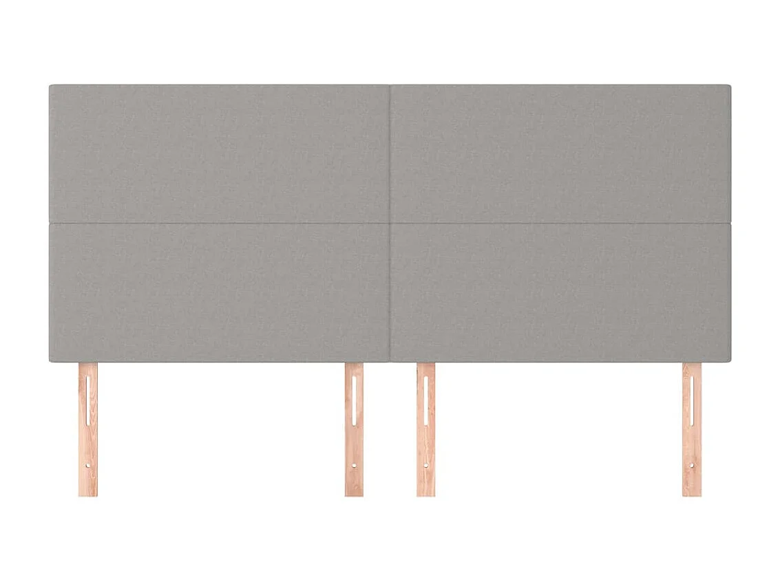 Testiere 4 pezzi Grigio chiaro 80x5x78/88 cm Tessuto
