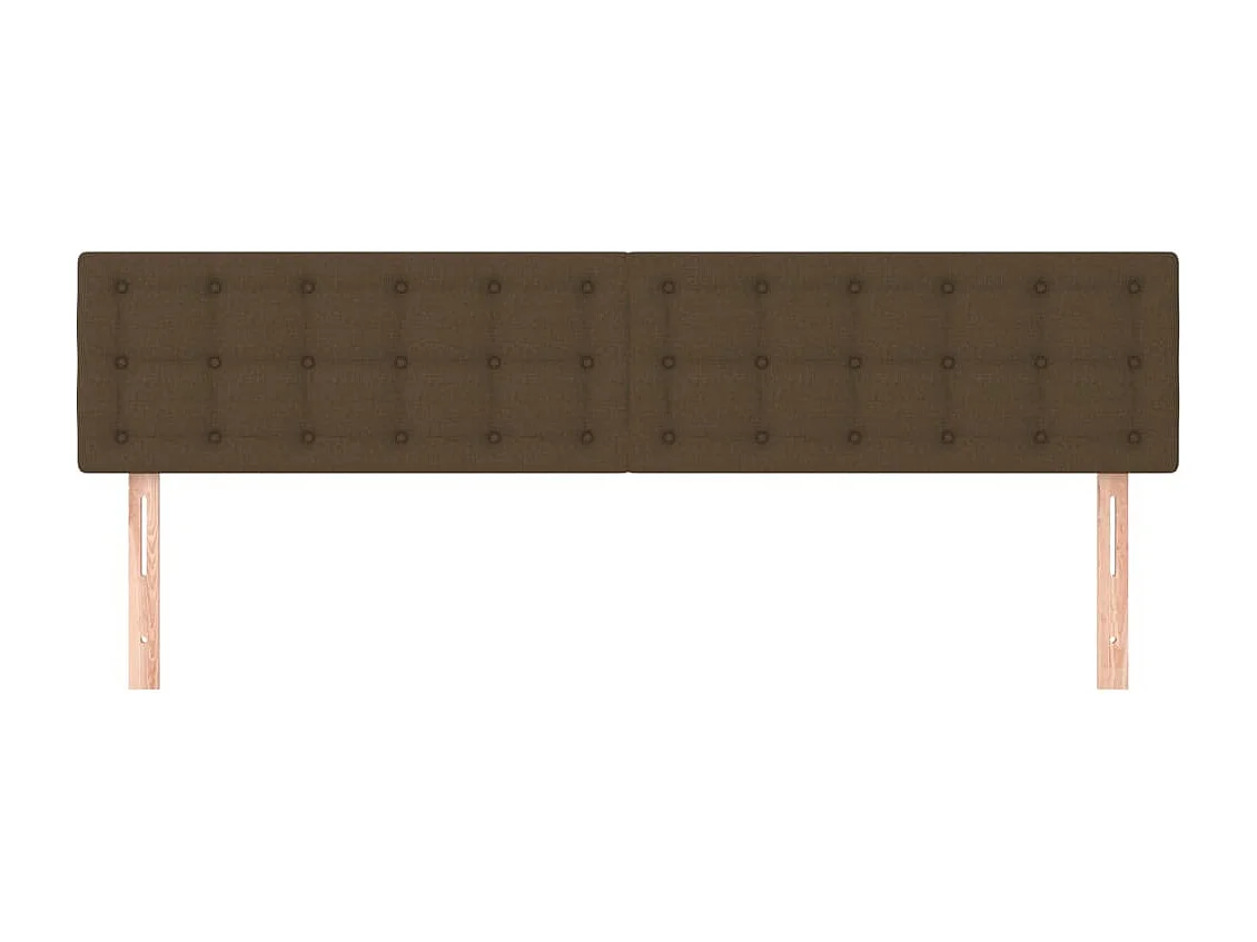 Têtes de lit 2 pcs Marron Foncé 100x5x78/88 cm Tissu