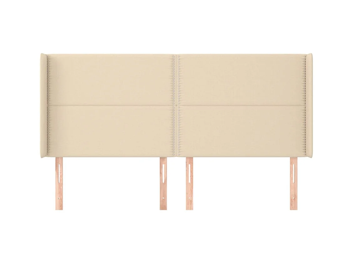 Hoofdbord met vleugels Crème 203x16x118/128 cm Stof