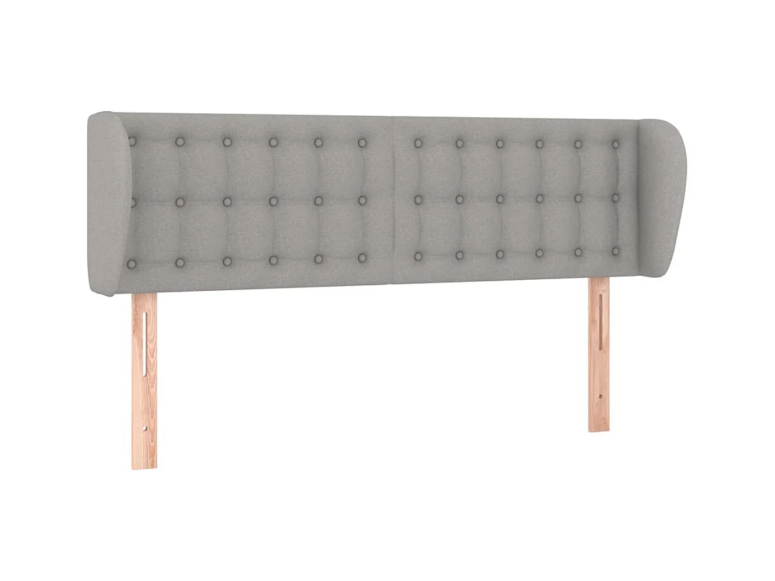 Hoofdbord met vleugels Lichtgrijs 147x23x78/88 cm Stof