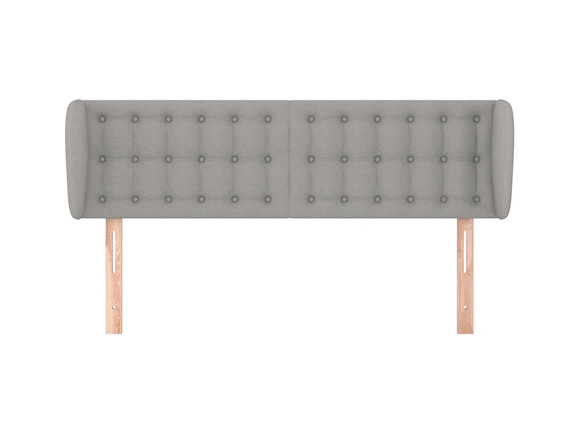 Hoofdbord met vleugels Lichtgrijs 147x23x78/88 cm Stof