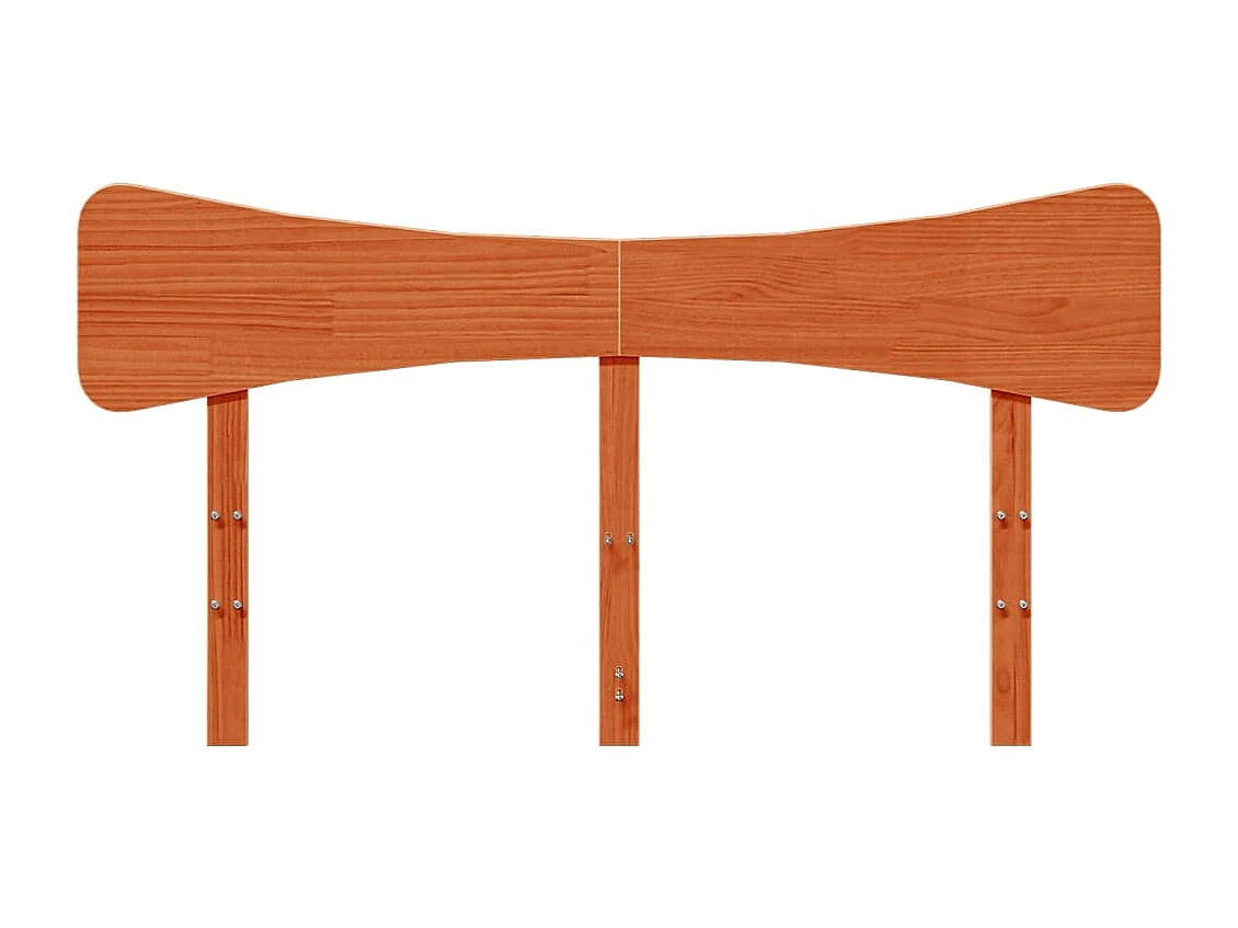 Testiera in legno massello di pino da 140 cm in cera marrone