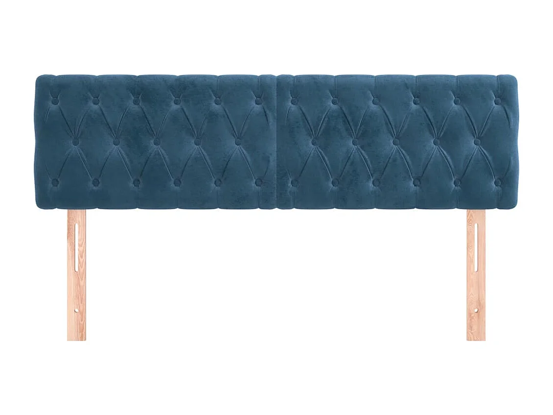 Testiere 2 pezzi Blu scuro 80x7x78/88 cm Velluto