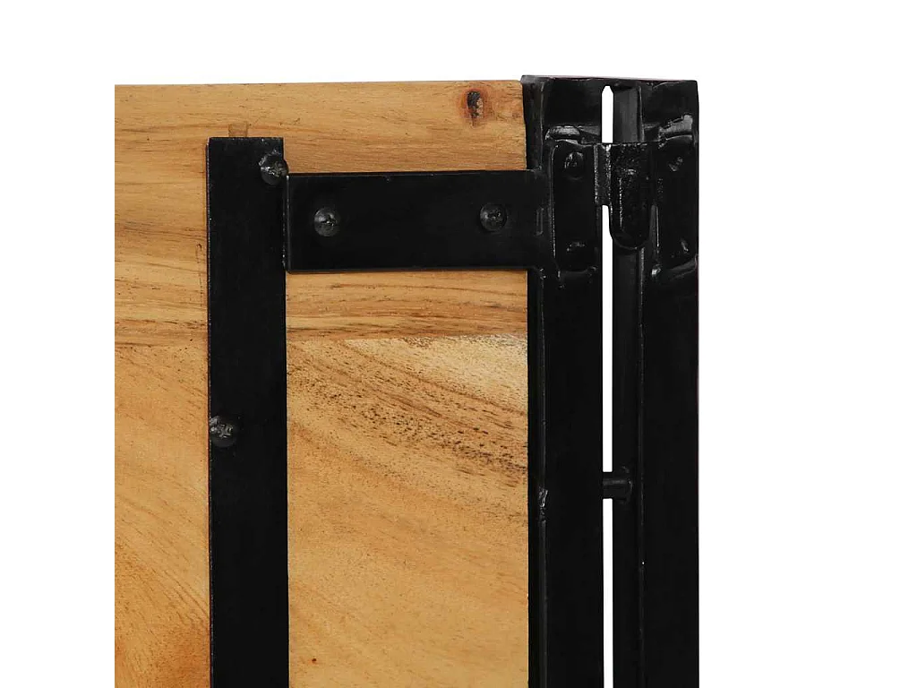 Testiera da 180 cm in legno massello di acacia e ferro