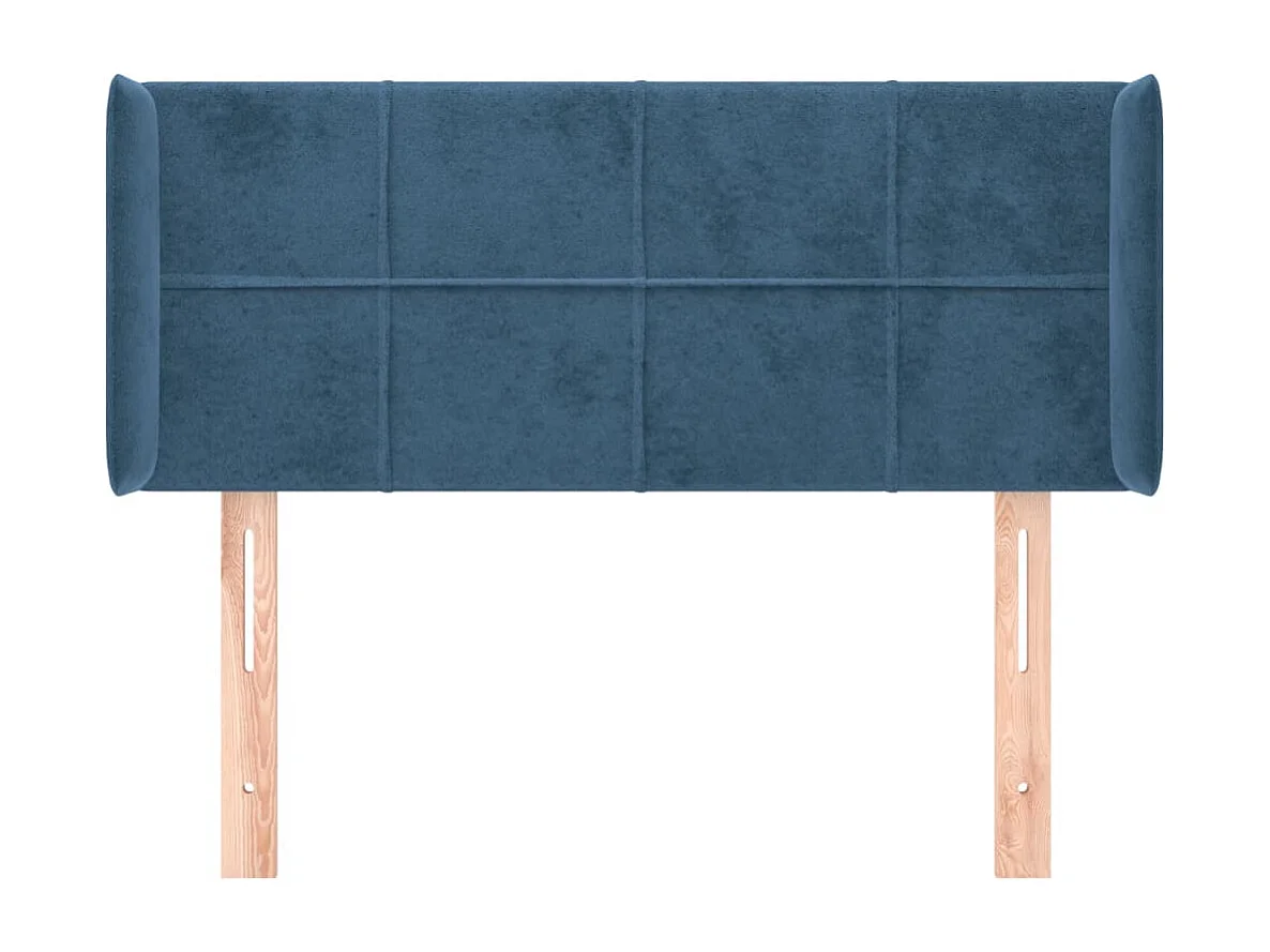 Hoofdbord met vleugels Donkerblauw 93x16x78/88 cm Fluweel