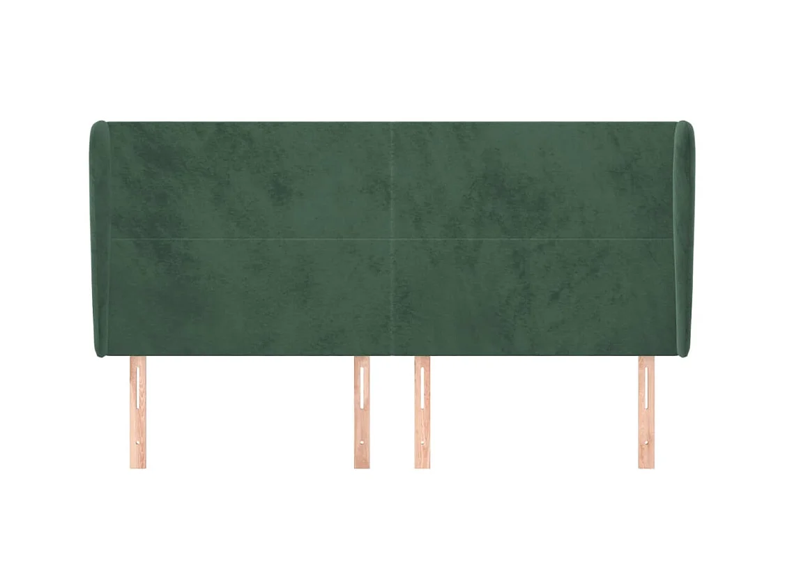Hoofdbord met vleugels Donkergroen 183x23x118/128 cm Fluweel
