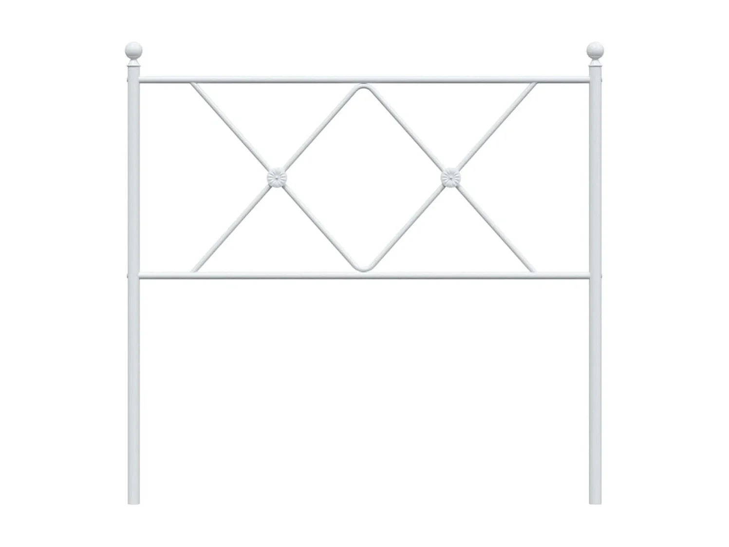 Testiera in metallo bianco 90 cm