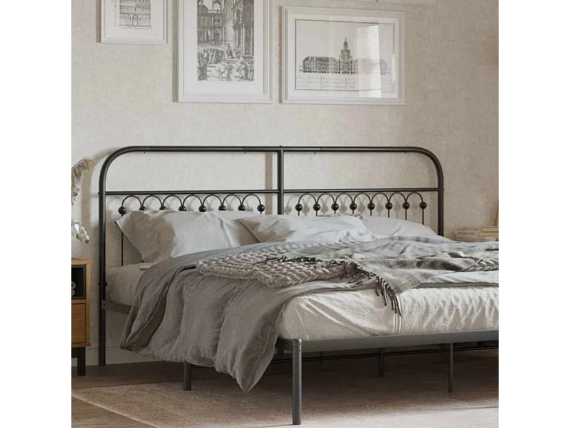 Zwart metalen hoofdbord 180 cm