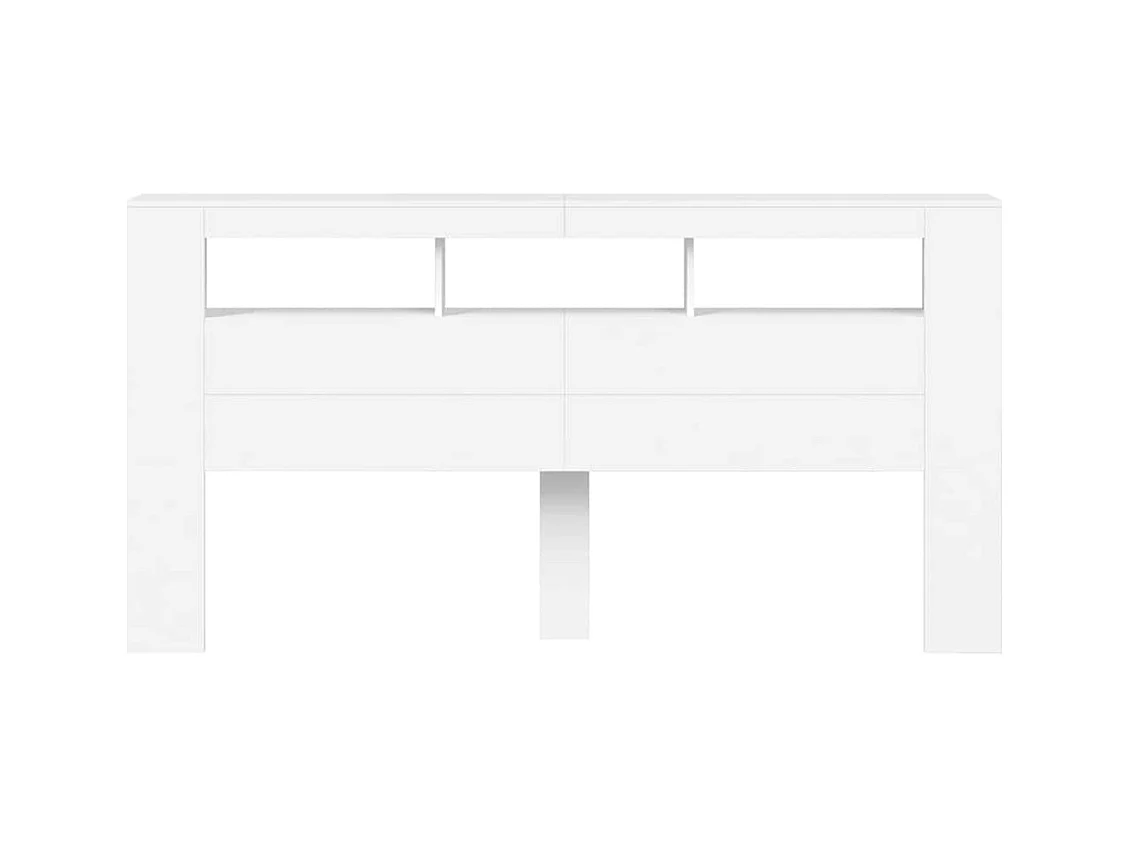 Cabecero LED blanco 200x18,5x103,5 cm madera de ingeniería