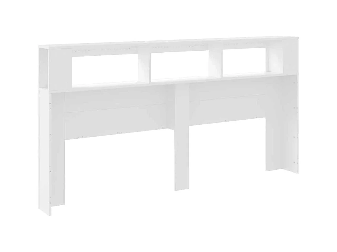 Cabecero LED blanco 200x18,5x103,5 cm madera de ingeniería