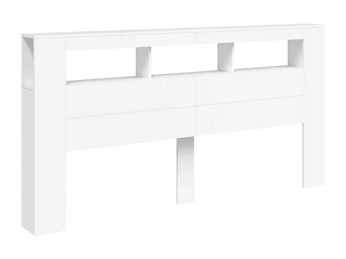 Cabecero LED blanco 200x18,5x103,5 cm madera de ingeniería