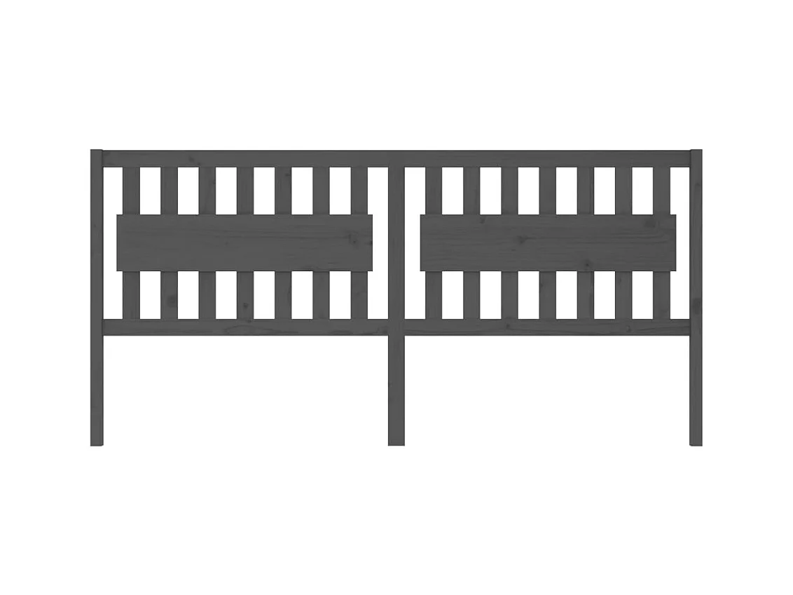 Graues Kopfteil 205,5 x 4 x 100 cm Massivholz Kiefer