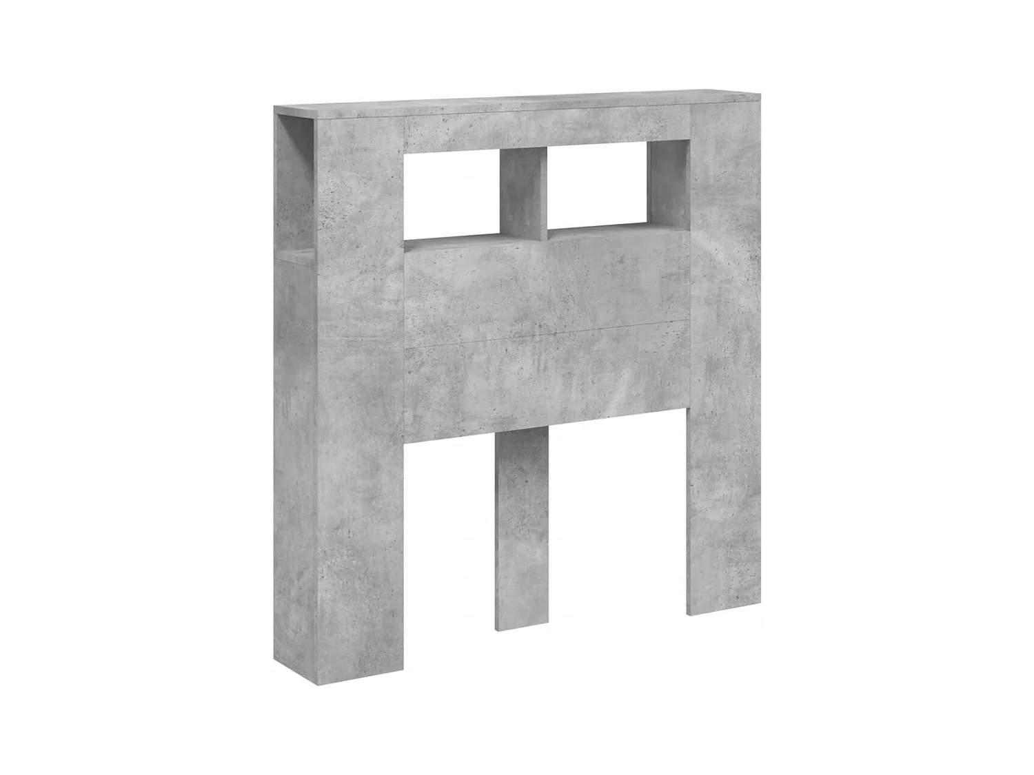 Betongrijs LED hoofdbord 100x18,5x103,5cm bewerkt hout