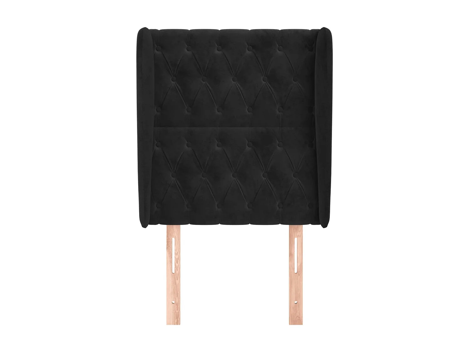 Testiera con ali Nero 83x23x118/128 cm Velluto