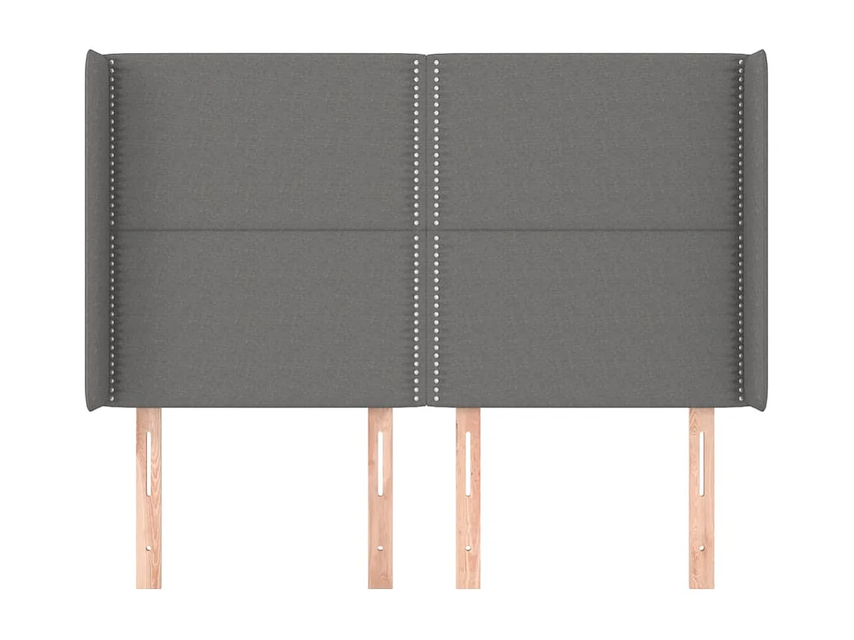 Testiera con ali Grigio scuro 147x16x118/128 cm Tessuto