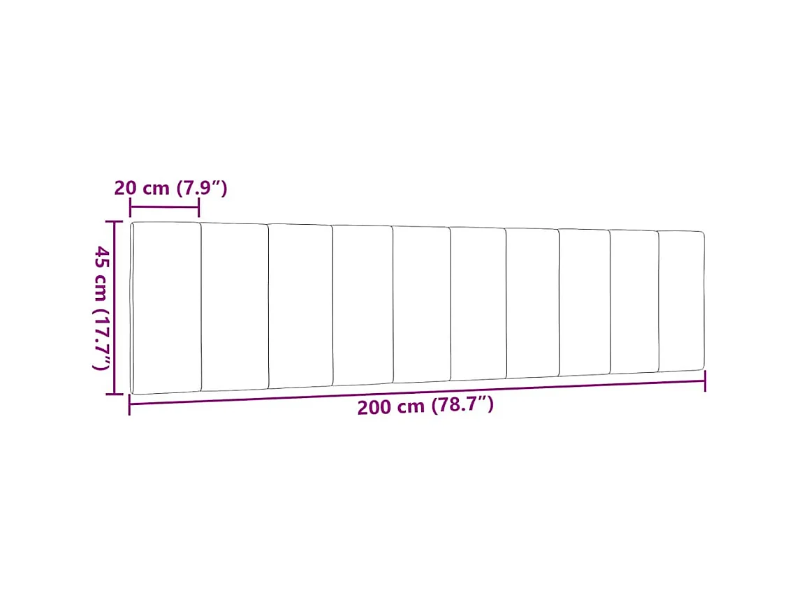 Blaues Kopfteilkissen 200 cm Stoff