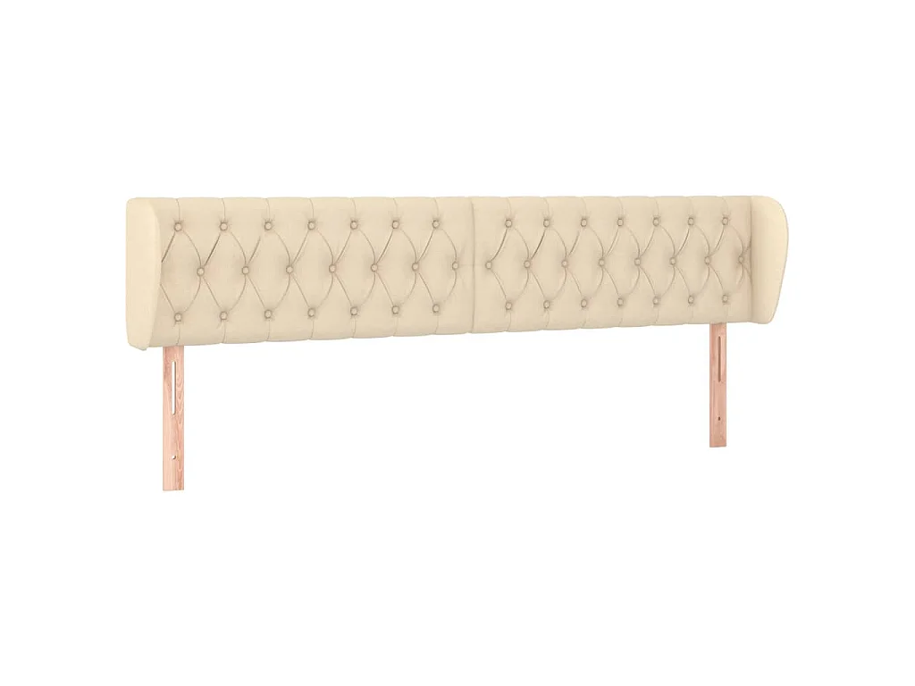 Testiera con ali Crema 203x23x78/88 cm Tessuto