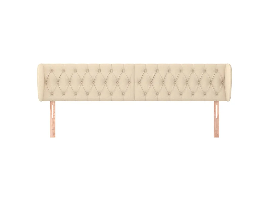 Testiera con ali Crema 203x23x78/88 cm Tessuto