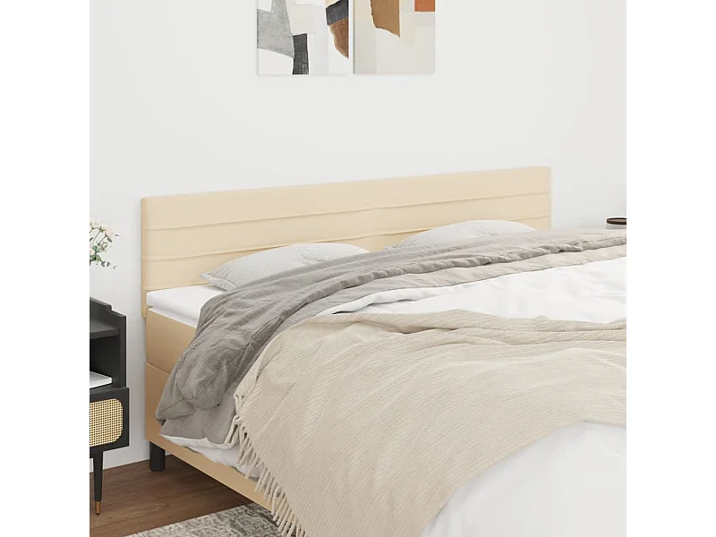 Hoofdborden 2 stuks crème 100x5x78/88 cm stof