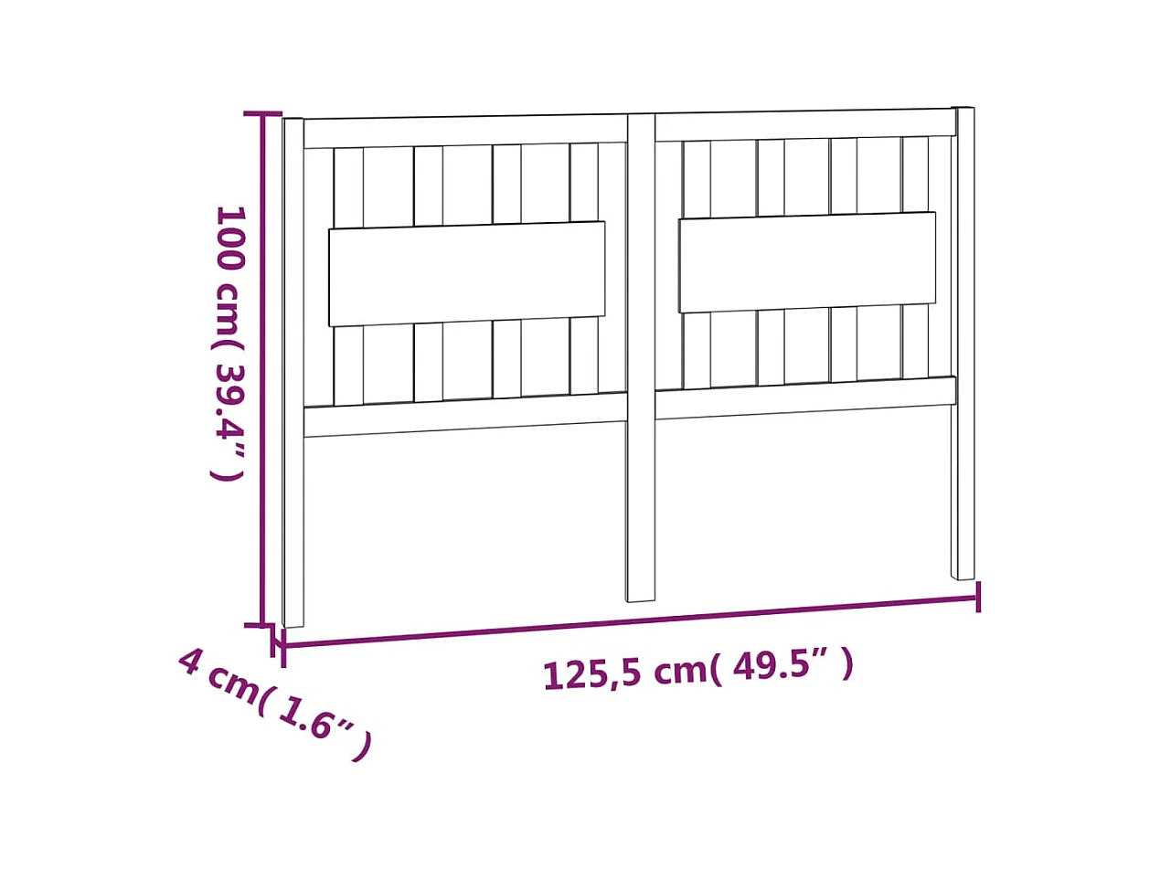 Cabecero 125,5x4x100 cm Madera maciza de pino