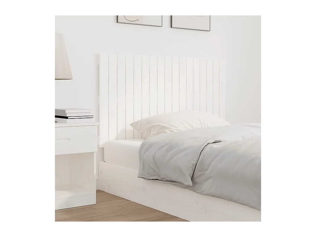 Wandhoofdbord Wit 108x3x60 cm Massief grenenhout