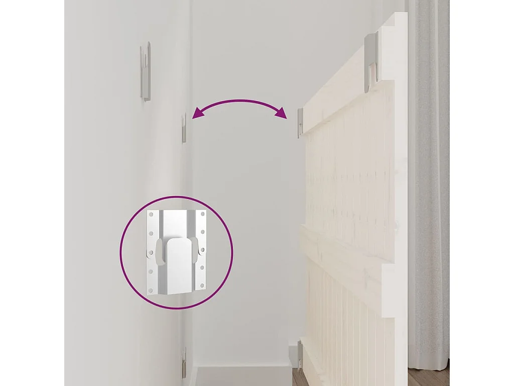 Tête de lit murale Blanc 108x3x60 cm Bois massif de pin