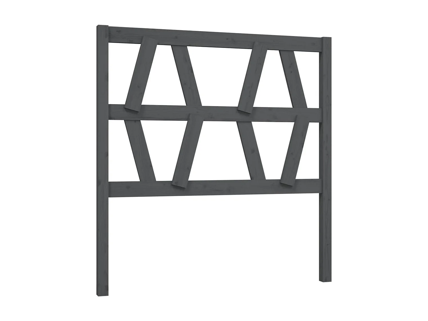 Grijs hoofdbord 96x4x100 cm Massief grenenhout