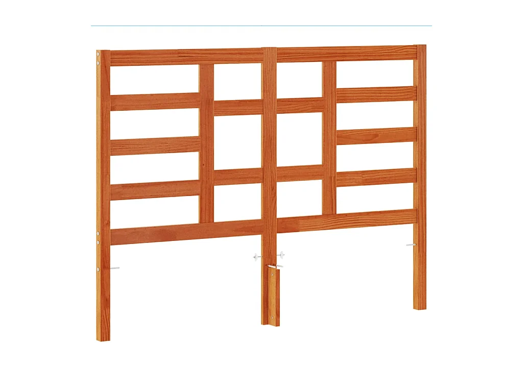 Cabecero encerado marrón 135 cm madera maciza de pino