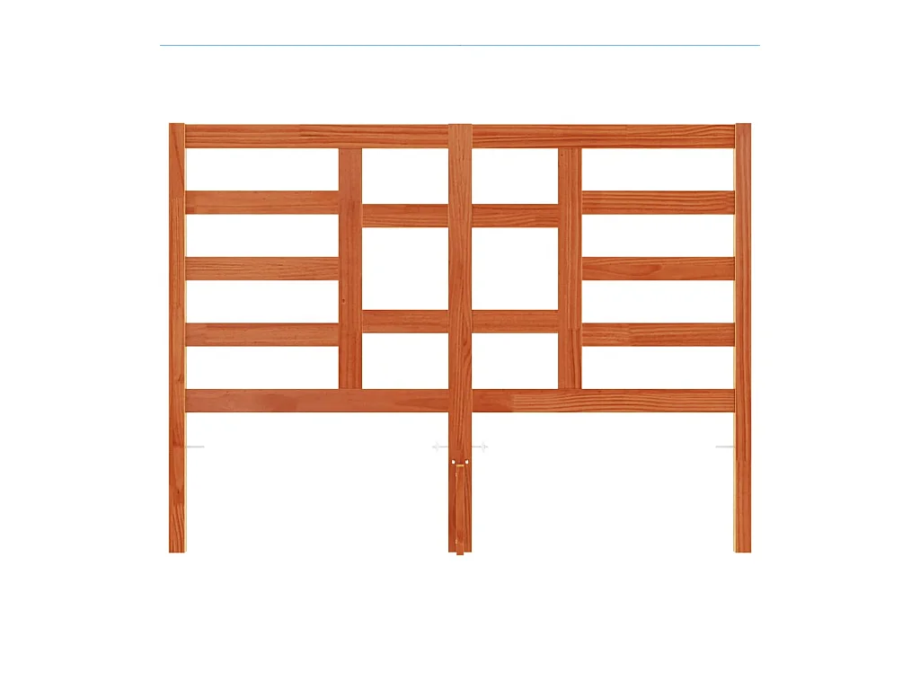 Cabecero encerado marrón 135 cm madera maciza de pino