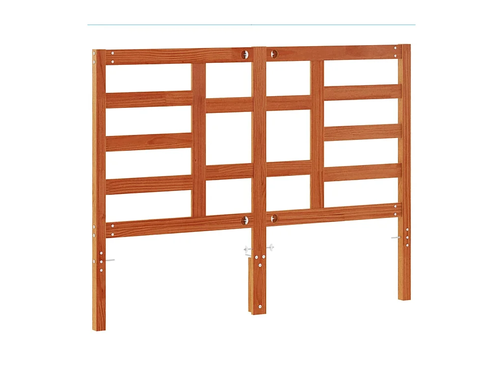 Cabecero encerado marrón 135 cm madera maciza de pino