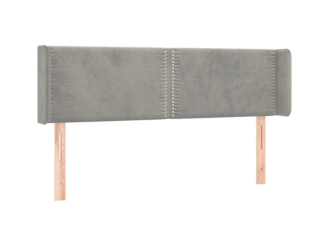 Hoofdbord met vleugels Lichtgrijs 147x16x78/88 cm Fluweel