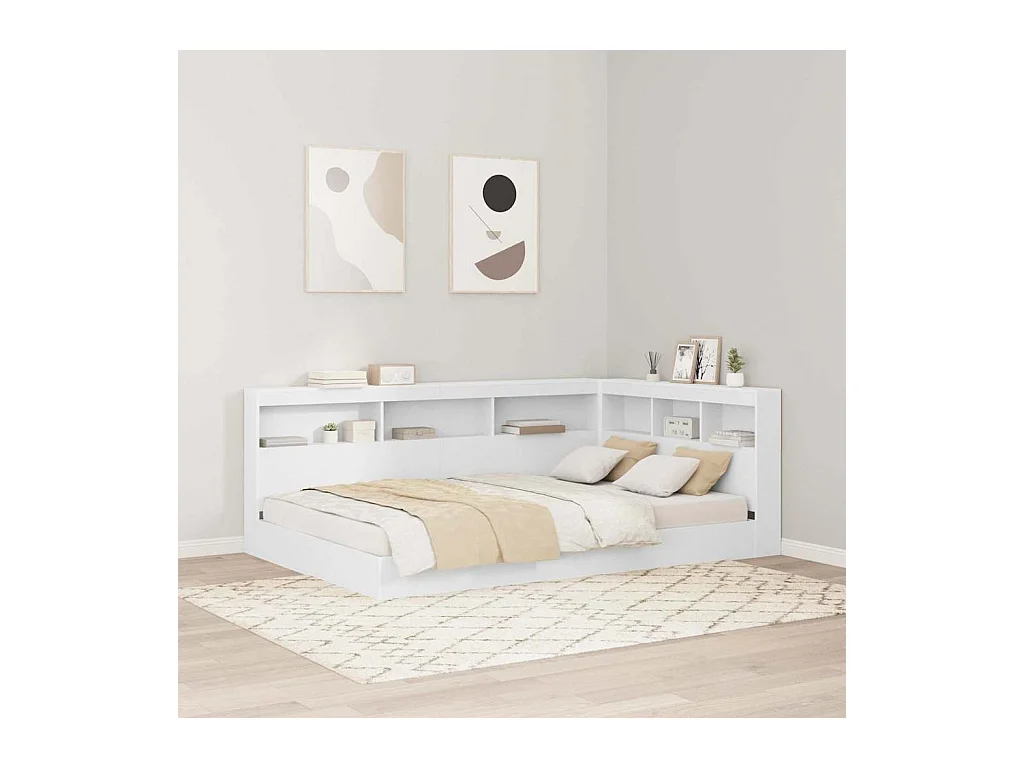 Wit 120 cm opberghoofdeinde van bewerkt hout