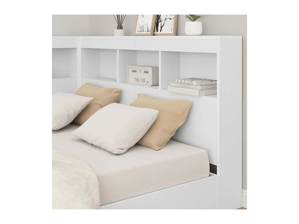 Wit 120 cm opberghoofdeinde van bewerkt hout