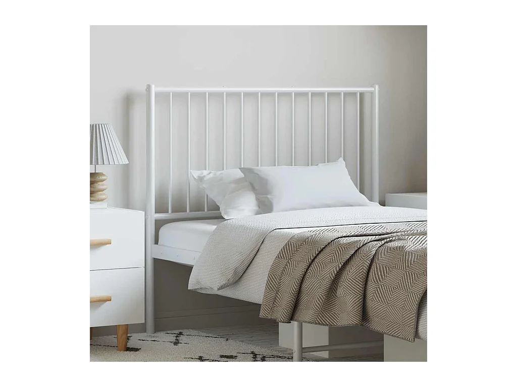 Wit metalen hoofdbord 100 cm