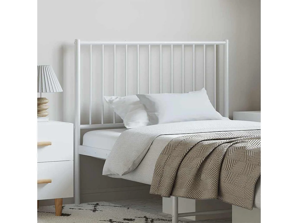 Tête de lit métal blanc 100 cm
