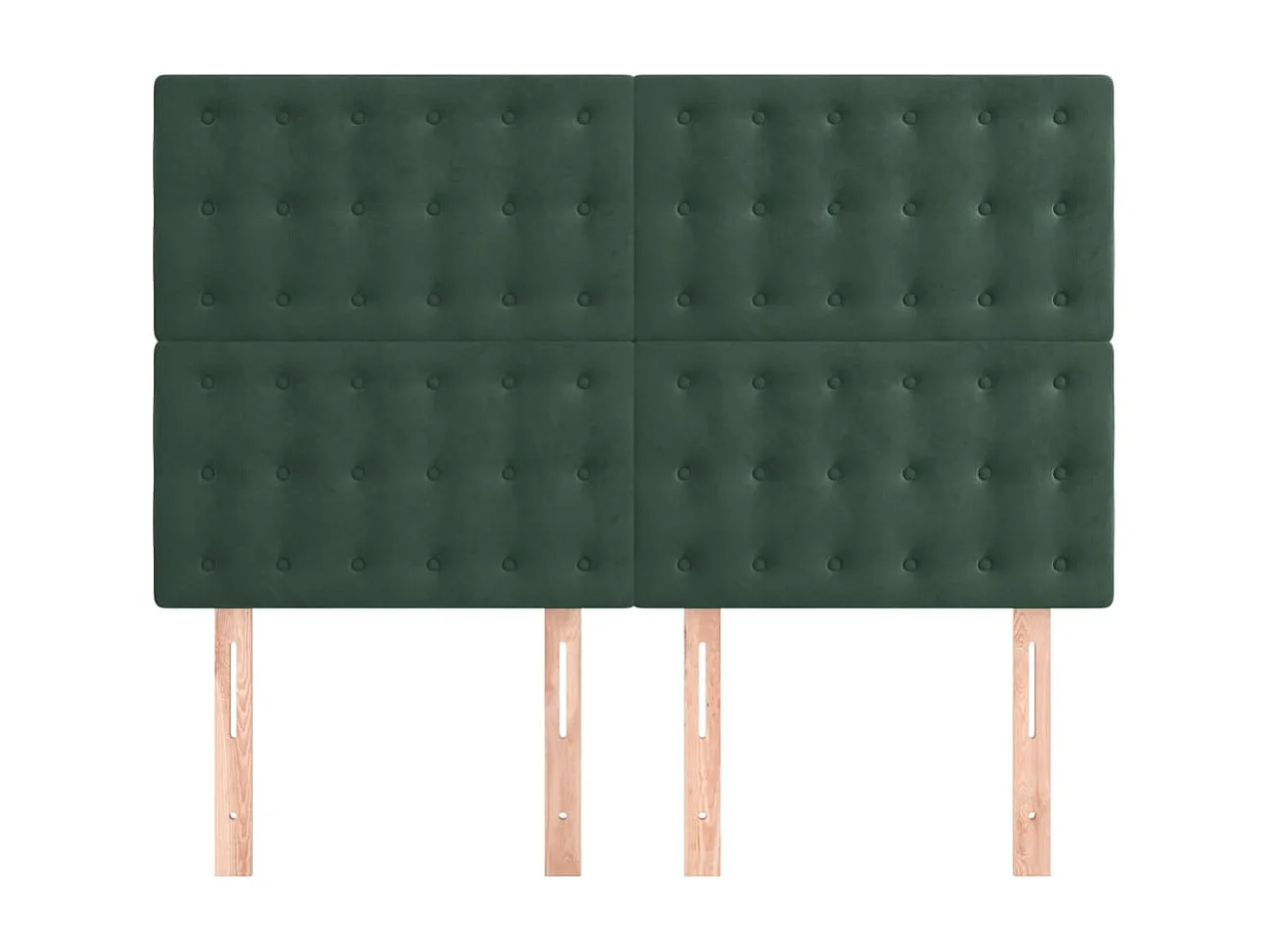 Hoofdborden 4 stuks Donkergroen 72x5x78/88 cm Fluweel