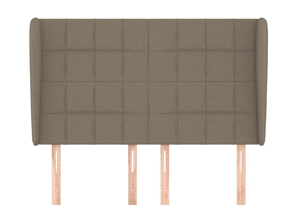 Tête de lit avec oreilles Taupe 147x23x118/128 cm Tissu