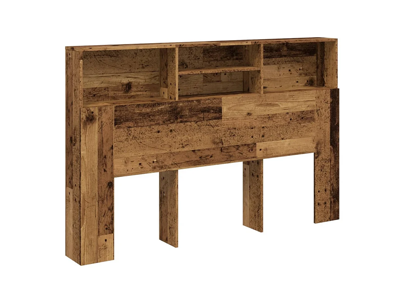 Oude houten hoofdeindekast 160x19x103,5 cm