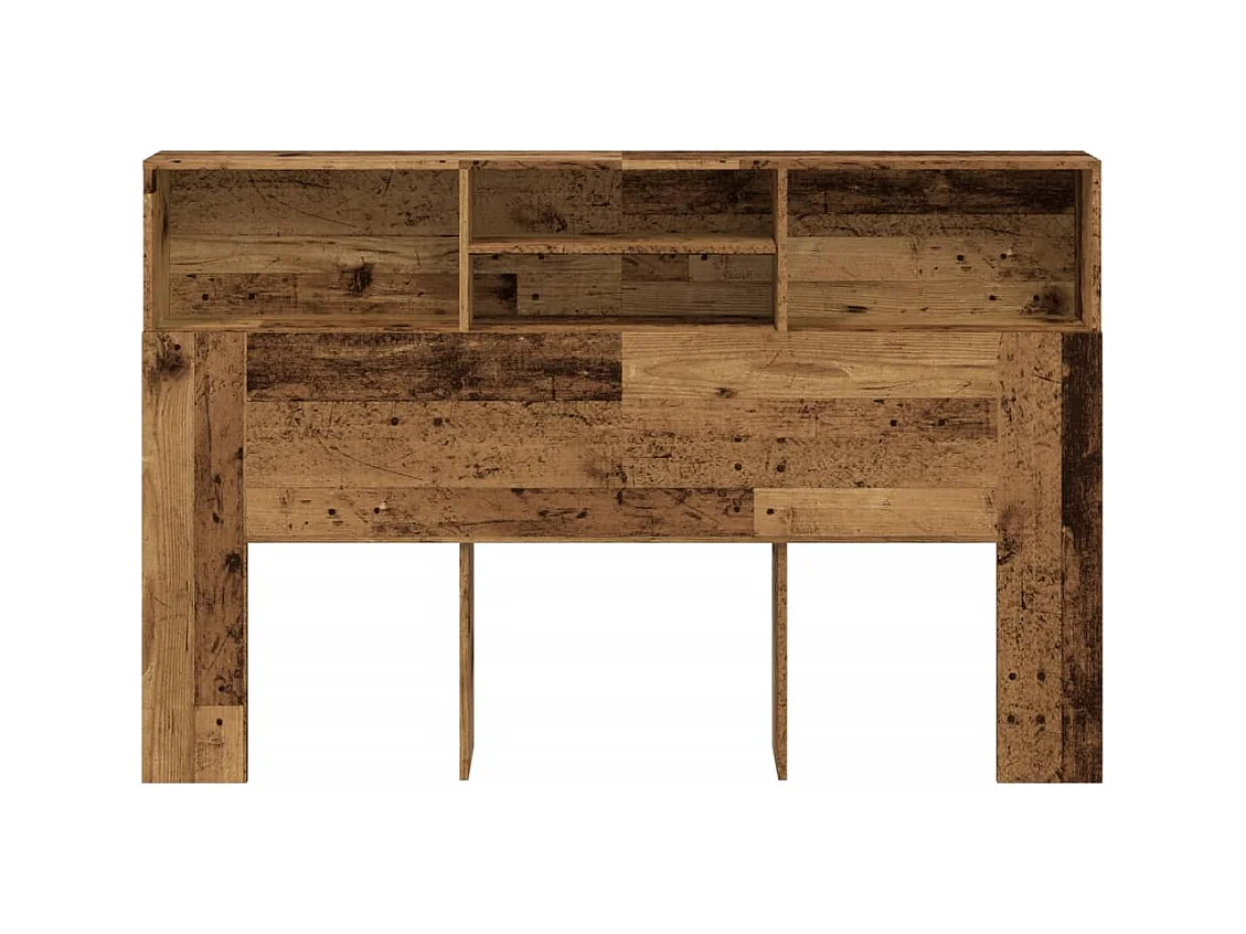 Oude houten hoofdeindekast 160x19x103,5 cm