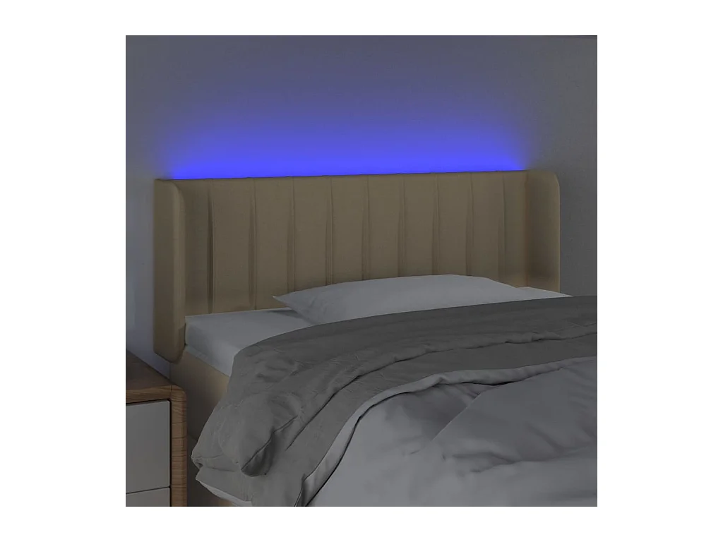 LED-Kopfteil Creme 93x16x78/88 cm Stoff