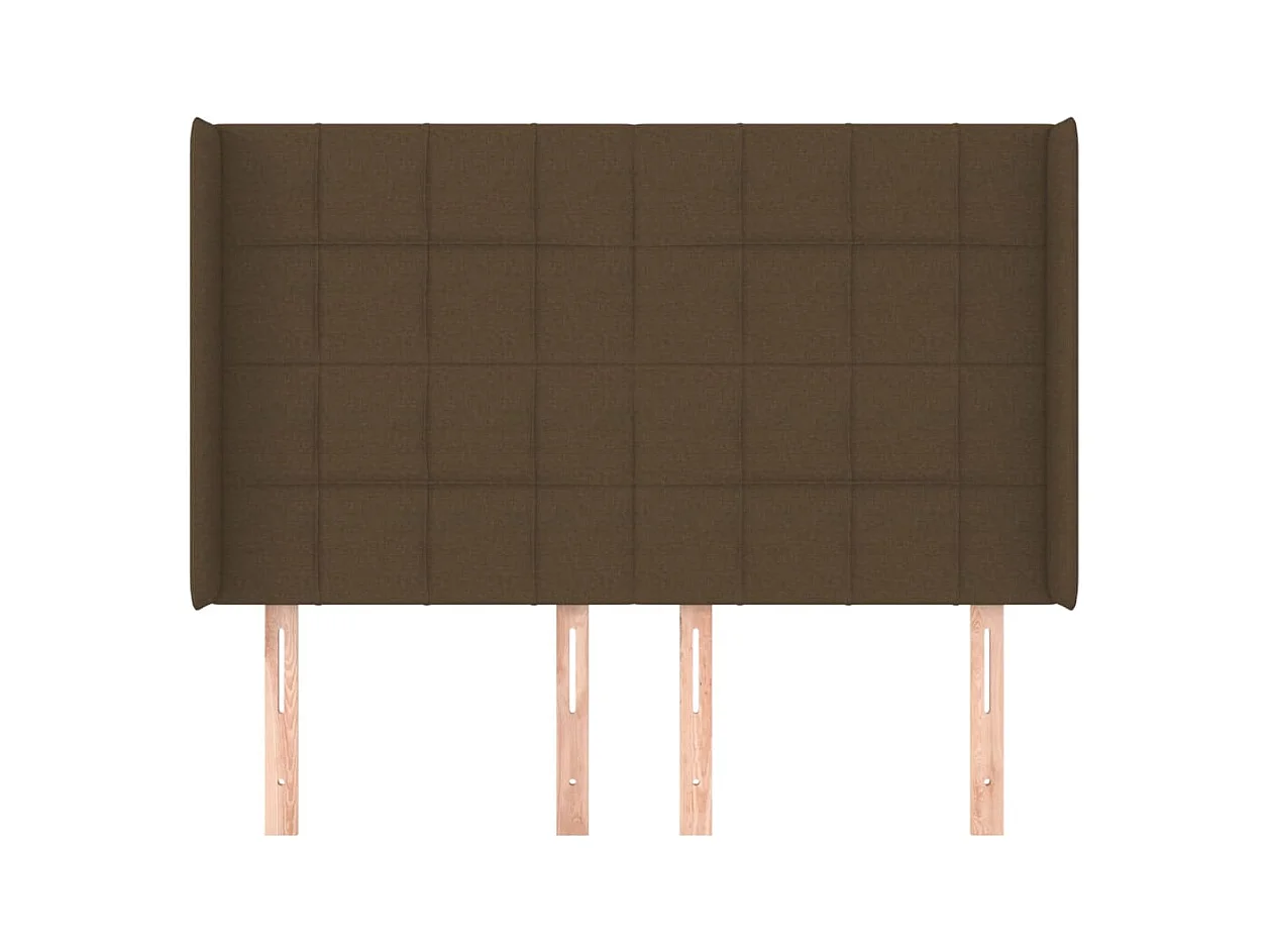 Hoofdbord met vleugels Donkerbruin 147x16x118/128 cm Stof