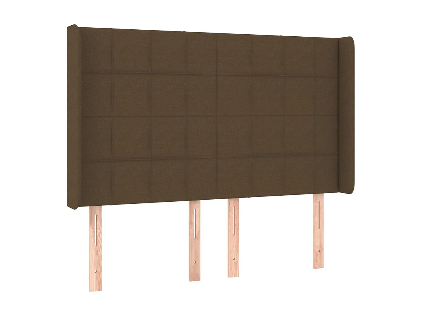 Tête de lit avec oreilles Marron foncé 147x16x118/128 cm Tissu