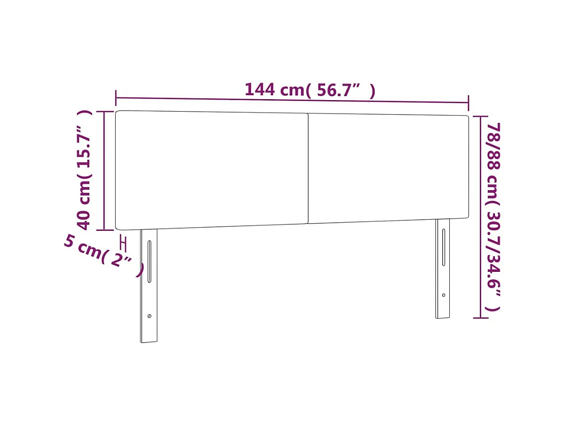 Tête de lit à LED Taupe 144x5x78/88 cm Tissu