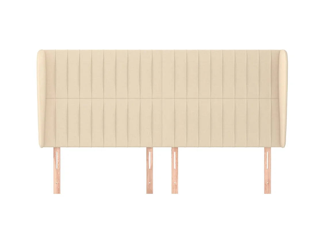 Tête de lit avec oreilles Crème 183x23x118/128 cm Tissu