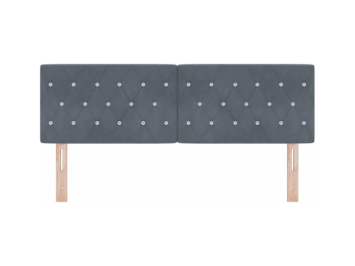 Donkergrijs Argyle fluwelen hoofdbord 160 cm fluweel