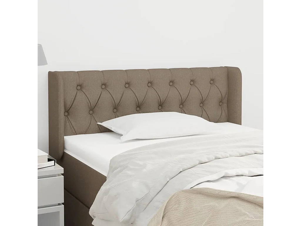 Tête de lit avec oreilles Taupe 103x16x78/88 cm Tissu