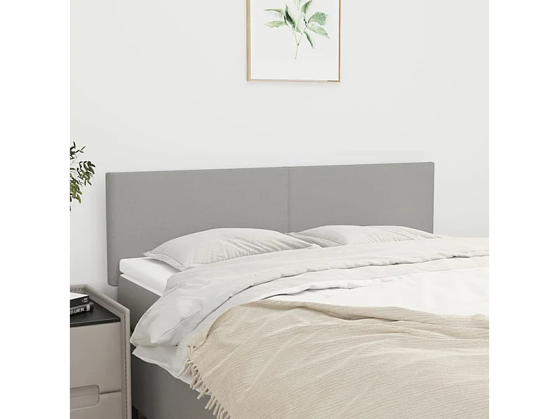 Kopfteile 2 Stk. Hellgrau 72x5x78/88 cm Stoff