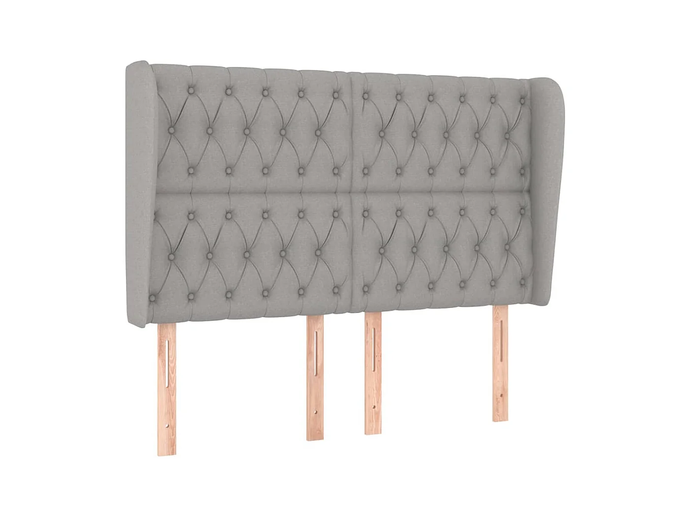 Tête de lit avec oreilles Gris clair 147x23x118/128 cm Tissu