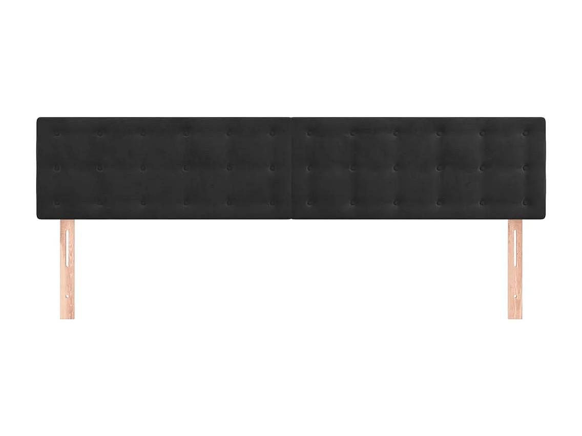 Testiere 2 pz Nero 80x5x78/88 cm Velluto